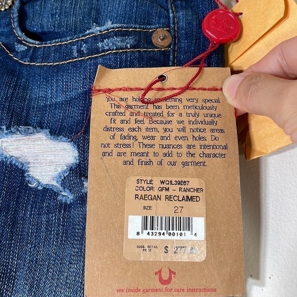 NWT. True Religion Rancher Raegan Reclaimed Flare Leg Jeans Women’s-27. - Picture 4 of 16